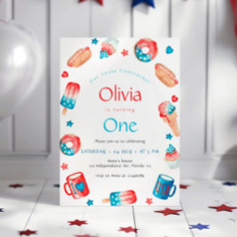 Unser kleines Firecracker 1. Geburtstag Party Einladung