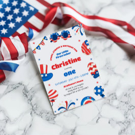 Unser kleines Firecracker 1. Geburtstag Party Einladung