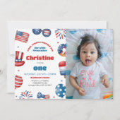 Unser kleines Firecracker Geburtstagsparty-Foto Einladung (Vorderseite)