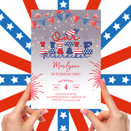 Unser kleines Firecracker Lilac 1. Geburtstag Part Einladung