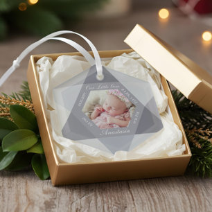Unser kleines Gem April Birthstone Baby Birth Stat Ornament Aus Glas