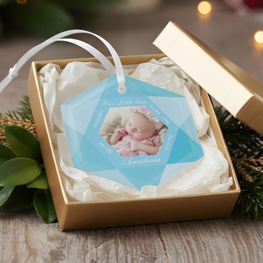Unser kleines Gem Dezember Birthstone Baby Birth S Ornament Aus Glas