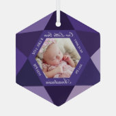 Unser kleines Gem Februar Birthstone Baby Birth St Ornament Aus Glas (Rückseite)