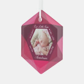Unser kleines Gem July Birthstone Baby Birth Stats Ornament Aus Glas (Vorderseite Links)