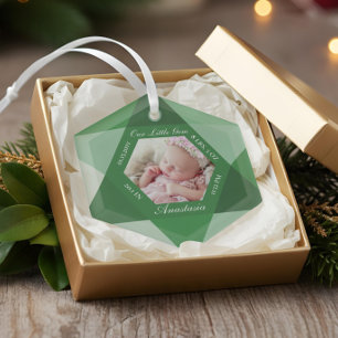 Unser kleines Gem May Birthstone Baby Birth Stats Ornament Aus Glas