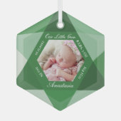Unser kleines Gem May Birthstone Baby Birth Stats Ornament Aus Glas (Vorderseite)
