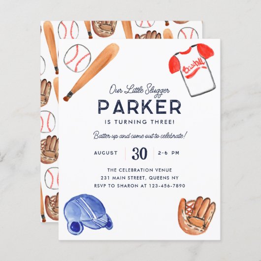 Unser kleines Gepäck Bat Baseball Geburtstag (Vorne/Hinten)