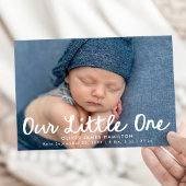 Unser kleines, handgeschriebenes Skript-Foto Birth Ankündigung