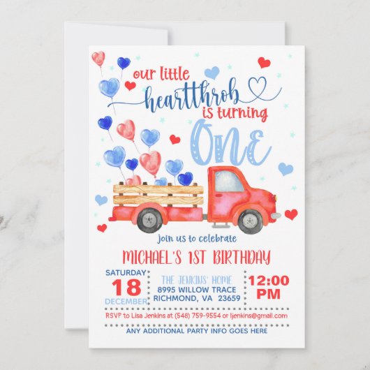 Unser kleines Herz dreht eine Einladung (Vorderseite)