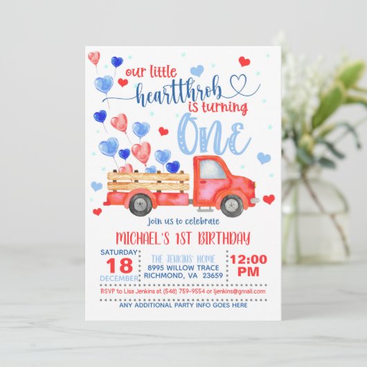 Unser kleines Herz dreht eine Einladung (Stehend Vorderseite)