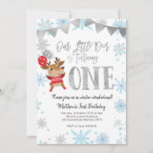 Unser kleines Hirsch dreht einen Winter zum Geburt Einladung (Vorderseite)