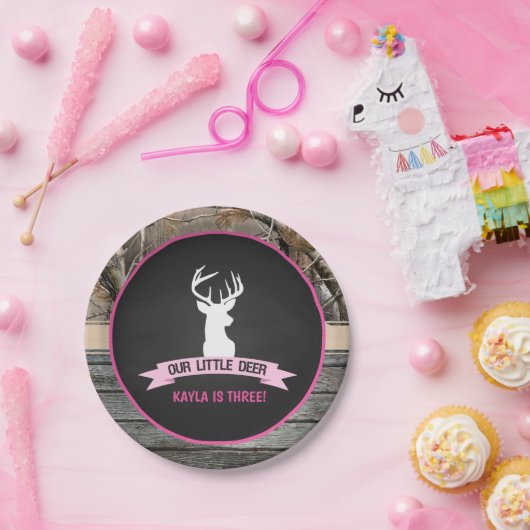 Unser kleines Hirschplättchen - Mädchen Pappteller (Party)