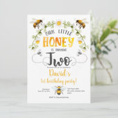 Unser kleines Honig, Hummelbiene, Bier 2. Geburtst Einladung (Stehend Vorderseite)
