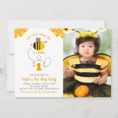 Unser kleines Honigbiene Niedliches süßes Foto Geb Einladung (Vorderseite)