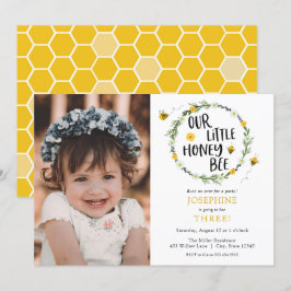 Unser kleines Honigbienen-Foto zum Geburtstag Einladung