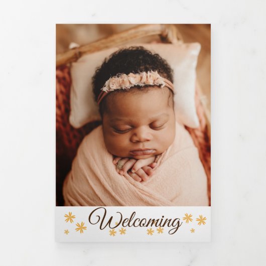 "Unser Kleines" individuell anpassbare Tri-Falten- Dreifach Gefaltete Urlaubskarte (Cover)