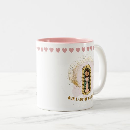 UNSER KLEINES KIND, TASSE, WEISSER PINK ZWEIFARBIGE TASSE (VorderseiteRechts)