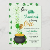 Unser kleines Kleeblatt dreht einen Geburtstag Einladung (Vorne/Hinten)