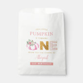 Unser kleines Kürbispink-Blumenmädchen 1. Geburtst Geschenktütchen (Vorderseite)