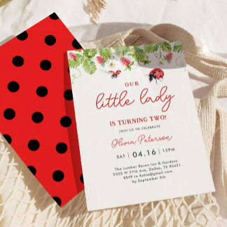 Unser kleines Ladybug Girl 2. Geburtstag Party Einladung