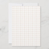 Unser kleines Lamm Geburtstag Neutral Gingham Einladung (Rückseite)