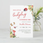 Unser kleines Mädchen 1. Geburtstag Party Einladung (Stehend Vorderseite)