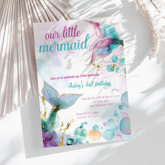 Unser kleines Meerjungfraumeer 1. Geburtstag Einladung