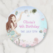 Unser kleines MeerjungMädchen 4. Geburtstag Party Geschenkanhänger (Vorderseite)