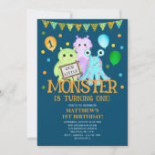 Unser kleines Monster 1. Geburtstag Einladung (Vorderseite)