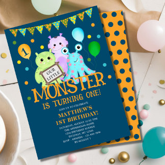 Unser kleines Monster 1. Geburtstag Einladung