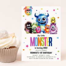 Unser kleines Monster 1. Geburtstag Party Einladun