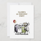 Unser kleines Monster 1. Geburtstag Party Einladung (Rückseite)