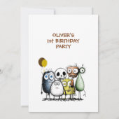 Unser kleines Monster 1. Geburtstag Party Einladung (Rückseite)