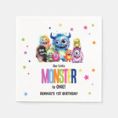 Unser kleines Monster 1. Geburtstag Party Serviette (Vorderseite)