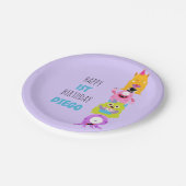 Unser kleines Monster dreht ein Einladungspapier Pappteller (Schrägansicht)