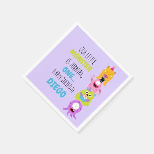 Unser kleines Monster dreht einen Napkins Serviette (Ecke)