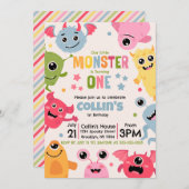 Unser kleines Monster dreht eins Einladung (Vorne/Hinten)