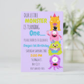 Unser kleines Monster dreht eins Einladung (Stehend Vorderseite)