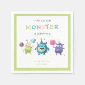 Unser kleines Monster | Drei farbige Monster Serviette (Vorderseite)