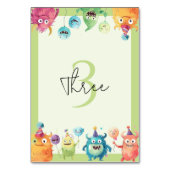 Unser kleines Monster | Drei farbige Monster Tischnummer (Vorderseite)