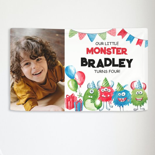 Unser kleines Monster | Foto Birthday Party Banner