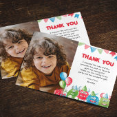 Unser kleines Monster | Foto Birthday Party Dankeskarte