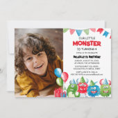 Unser kleines Monster | Foto Birthday Party Einladung (Vorderseite)