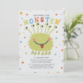 Unser kleines Monster Geburtstag Einladung (Stehend Vorderseite)
