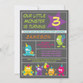 Unser kleines Monster macht den Geburtstag einlade Einladung (Vorderseite)