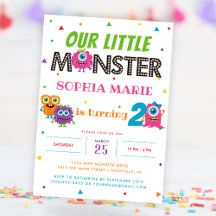 Unser kleines Monster Niedlich Pink Kindergeburtst