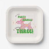 Unser kleines Party Ballon Tier 3. Geburtstag Pappteller (Vorderseite)