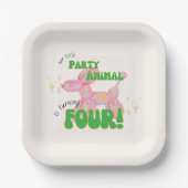 Unser kleines Party Balloon Tier 4. Geburtstag Pappteller (Vorderseite)