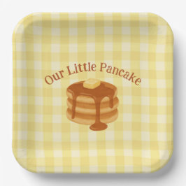 Unser kleines Pfannkuchen-Brunch-Thema-Baby-Shower Pappteller