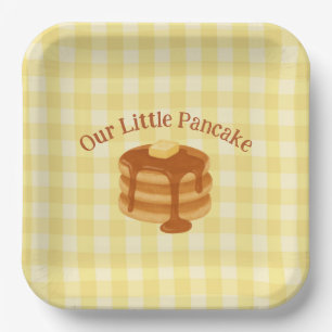 Unser kleines Pfannkuchen-Brunch-Thema-Baby-Shower Pappteller